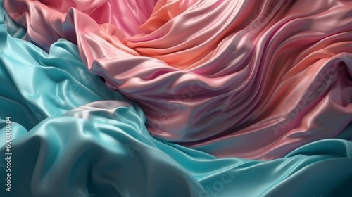 A vibrant pink and blue fabric in close-up. Generative ai