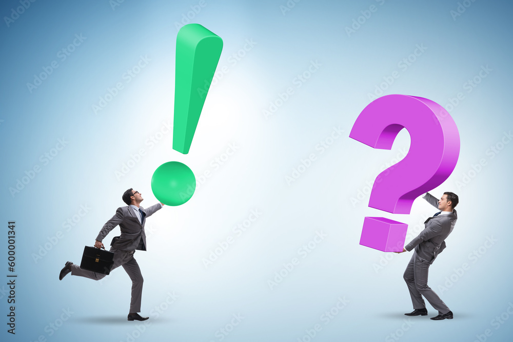Concept of question and exclamation marks Concept of question and exclamation marks