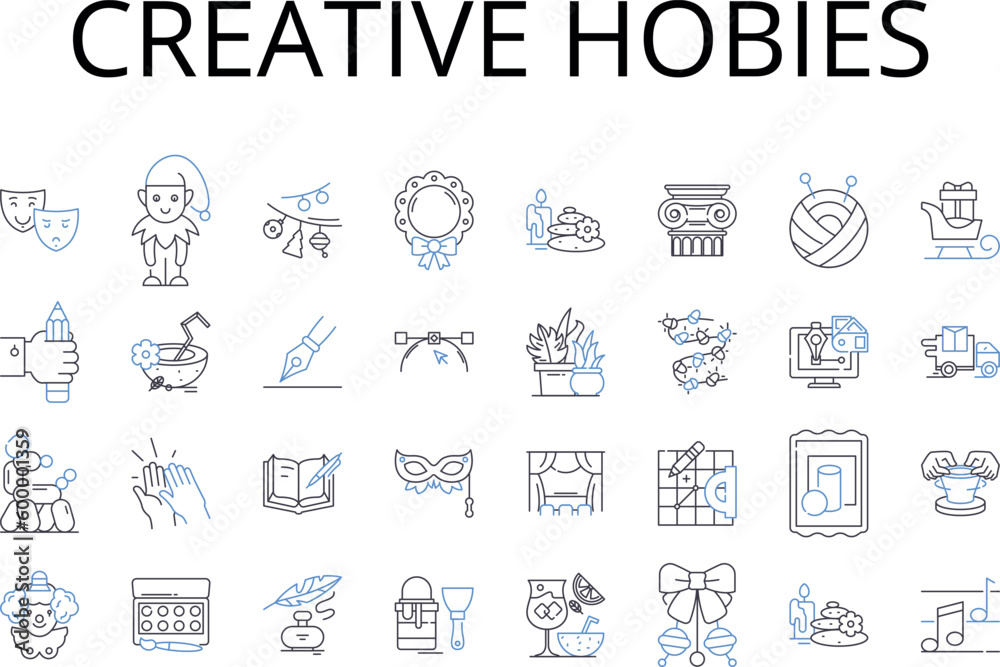 Creative hobies line icons collection. Bold ventures, Daring passions, Whimsical fancies, Innovative pastimes, Fresh diversions, Quirky pursuits, Imaginative hobbies vector and linear illustration Creative hobies line icons collection. Bold ventures, Daring passions, Whimsical fancies, Innovative pastimes, Fresh diversions, Quirky pursuits, Imaginative hobbies vector and linear illustration
