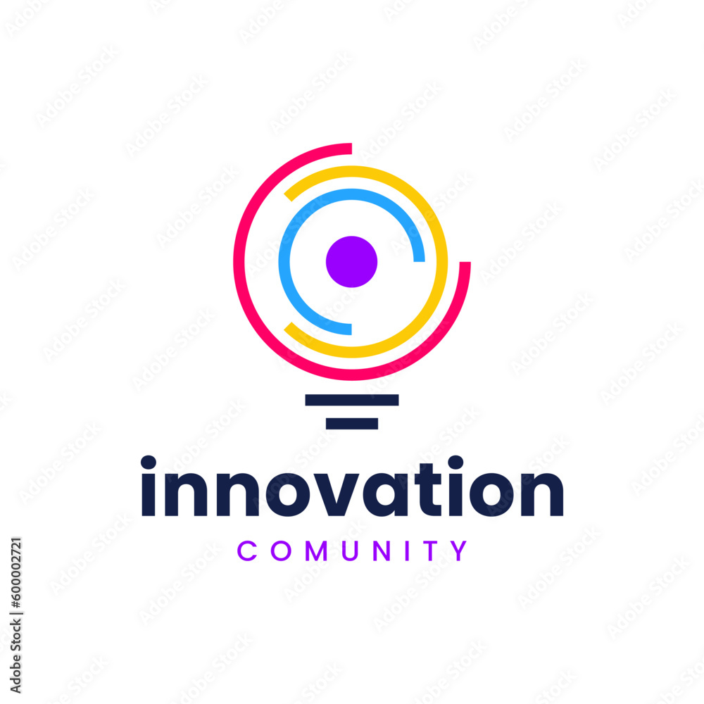 Modern light bulb combination logo formed from many lines. It is suitable for use for innovation-based company logos Modern light bulb combination logo formed from many lines. It is suitable for use for innovation-based company logos