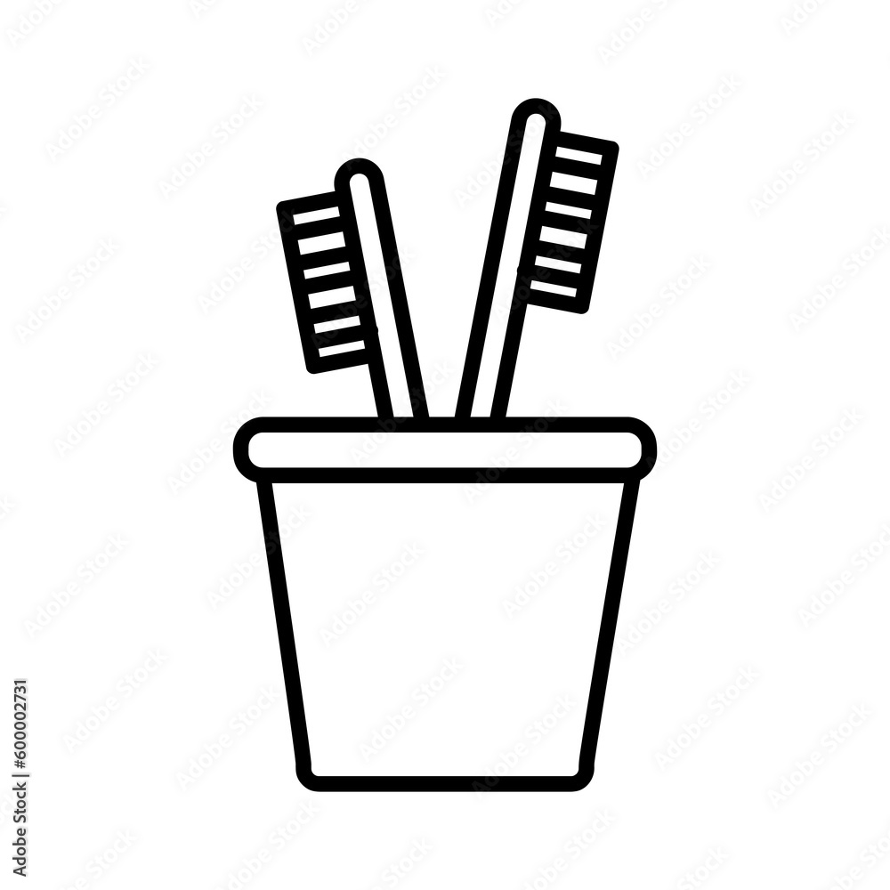 Toothbrush and glass icon,vector illustration. vector toothbrush and glass icon illustration isolated on White background.eps