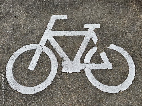 Road signs for bicycles in the city