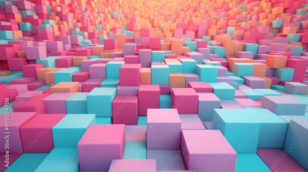 Fototapeta premium Colorful Cubes Abstract Background. Generative ai