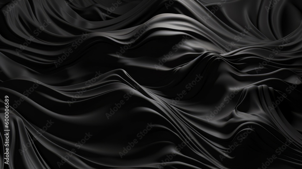 Wavy fabric in black and white. Generative ai Wavy fabric in black and white. Generative ai