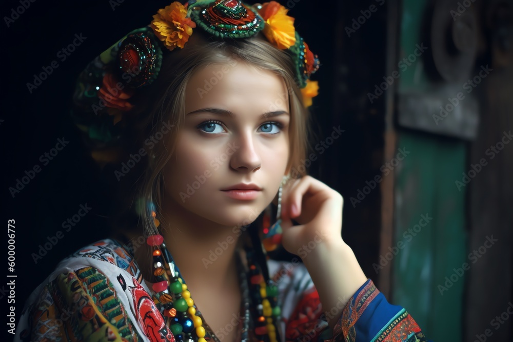 portrait of a national Ukrainian girl