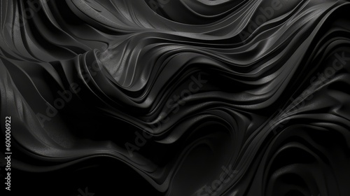 An abstract wavy surface in black and white. Generative ai