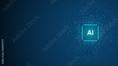 Artificial intelligence network concept background template Vector illustration.