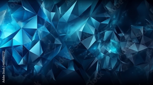 Blue abstract triangles background. Generative ai