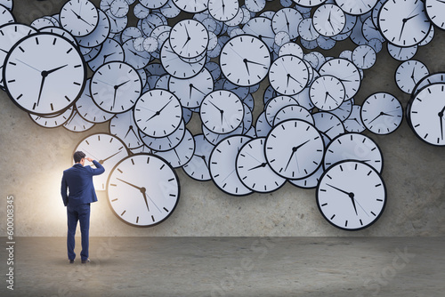 Time management concept with businessman
