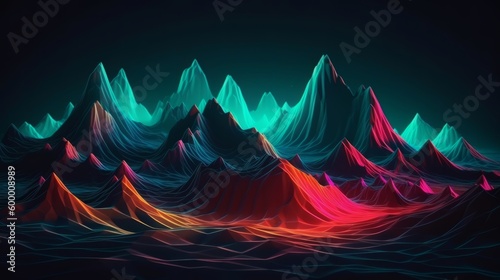 A stunning mountain range in vivid detail. Generative ai