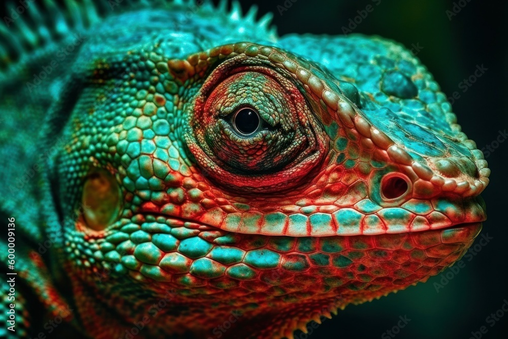Reptile close-up on a blurred background of nature. AI generated, human enhanced Reptile close-up on a blurred background of nature. AI generated, human enhanced