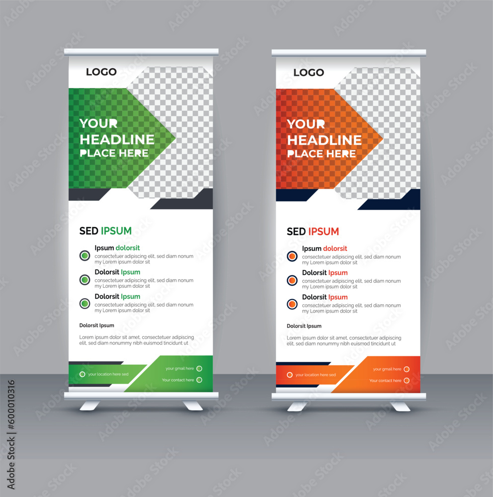 modern and clean Roll up template banner, creative concept, city vector, corporate roll-up banner layout, Retractable banner stand, stand design, Pull up, x-stand, vector illustration