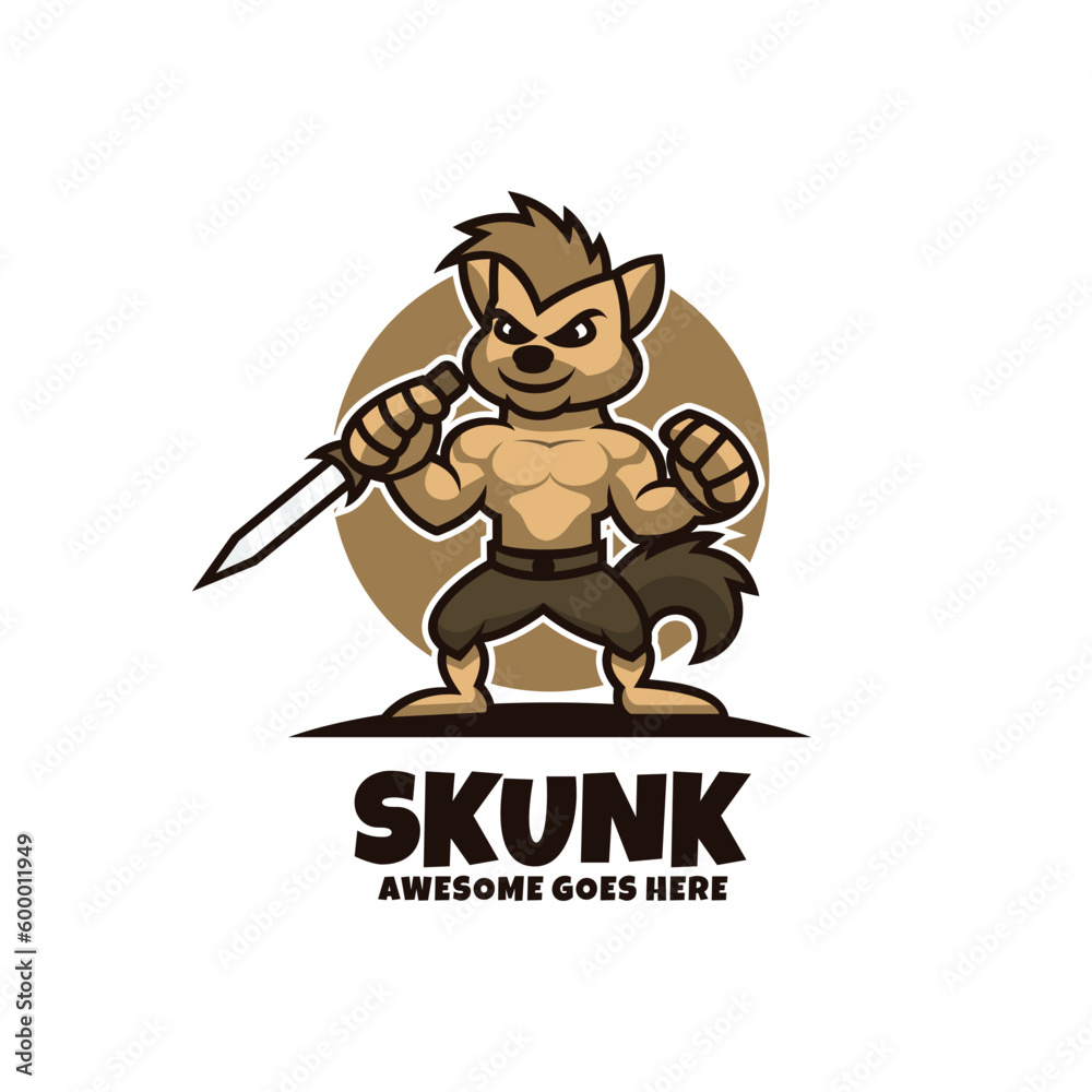 skunk logo design mascot cartoon skunk logo design mascot cartoon