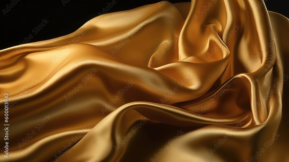 Fototapeta premium A luxurious gold satin fabric texture. Generative ai