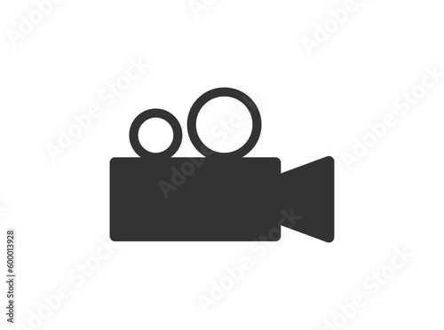 Video camera icon for graphic design projects.	