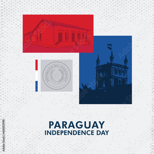 VECTORS. Editable banner for the Paraguay Independence Day, May 14