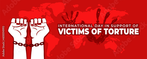 International Day in Support of Victims of Torture on 26 June Banner Background. Horizontal Banner Template Design. Vector Illustration