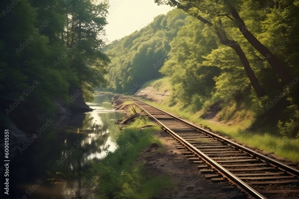 Fototapeta premium railway in the forest