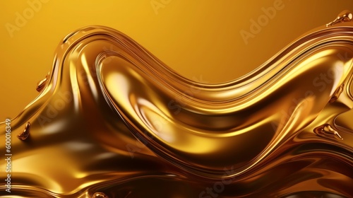 A shimmering gold background with elegant wave patterns. Generative ai