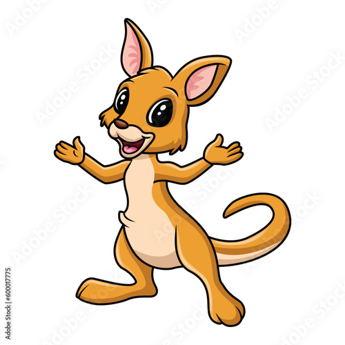 Cartoon funny Kangaroo is smiling