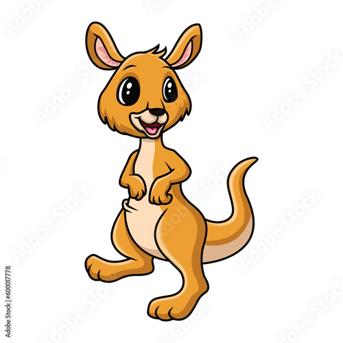 Cartoon funny Kangaroo is smiling