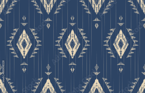 Ethnic abstract ikat art. Fabric Morocco  geometric ethnic pattern seamless  color oriental. Background  Design for fabric  curtain  carpet  wallpaper  clothing  wrapping  Batik  vector illustration