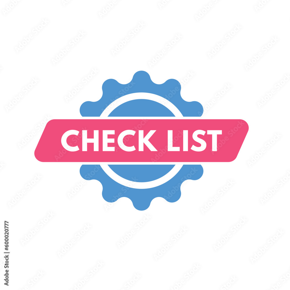 Check List text Button. Check List Sign Icon Label Sticker Web Buttons Check List text Button. Check List Sign Icon Label Sticker Web Buttons
