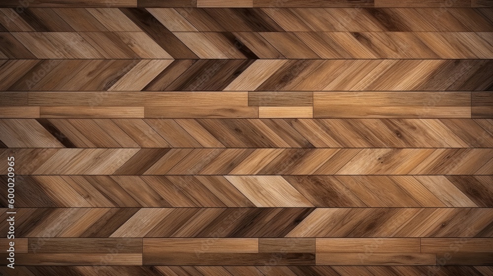 A wooden wall with a chevron pattern. Generative ai A wooden wall with a chevron pattern. Generative ai