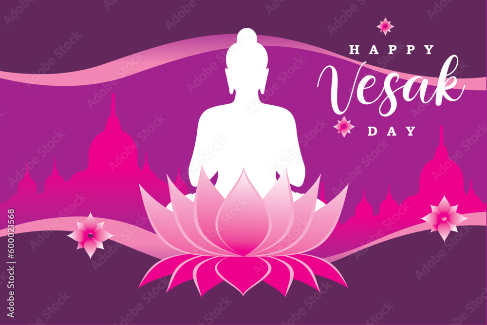 Happy Vesak day vector illustration. Meditation Buddha Happy Vesak day vector illustration. Meditation Buddha