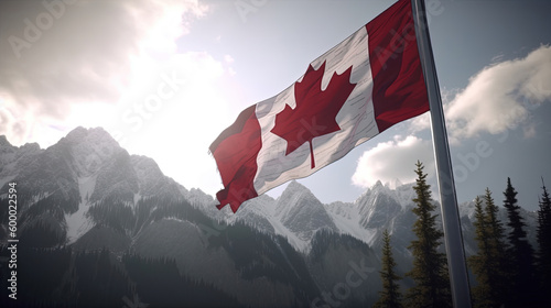Independence canada day. Close up canada flag background. Generative AI.
