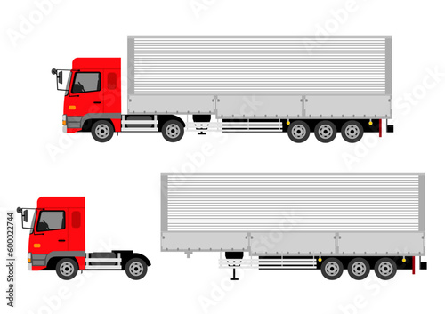 トレーラーヘッドとトレーラーが連結した大型トラック