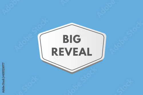 Big Reveal text Button. Big Reveal Sign Icon Label Sticker Web Buttons