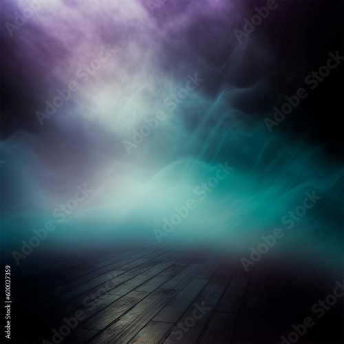 Dark green & purple fog abstract background Generative AI
