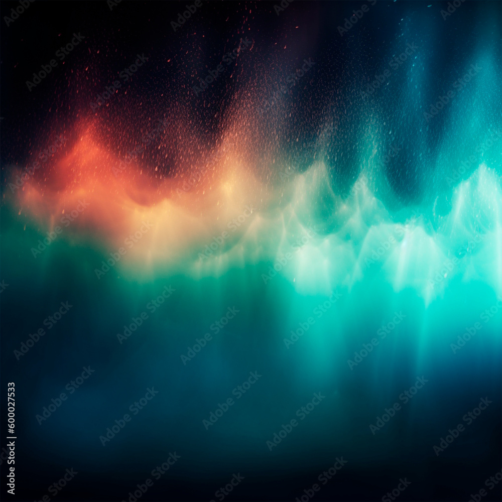 Fototapeta premium Dark green & orange fog abstract background Generative AI