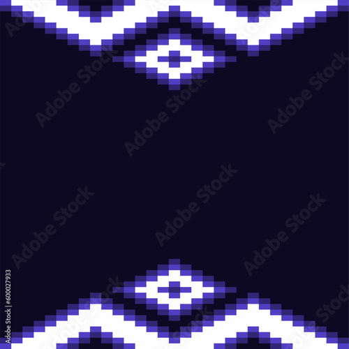 Pixelated Blue Diamond Pattern Frame Template