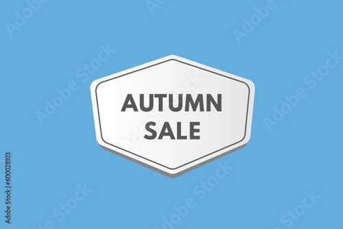 Autumn sale text Button. Autumn sale Sign Icon Label Sticker Web Buttons 