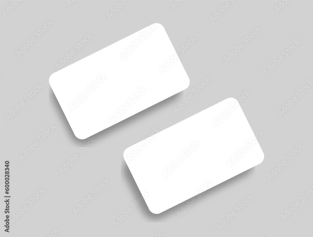 Rounded business card mockup realistic on isolated background. Vector illustration. Rounded business card mockup realistic on isolated background. Vector illustration.
