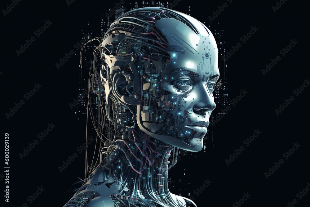 Advanced Artificial Intelligence Robot Created with Generative AI