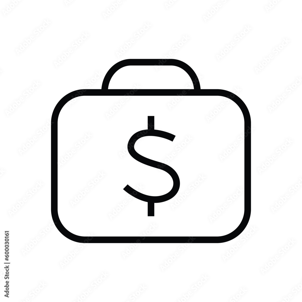 Business briefcase vector icon Business briefcase vector icon