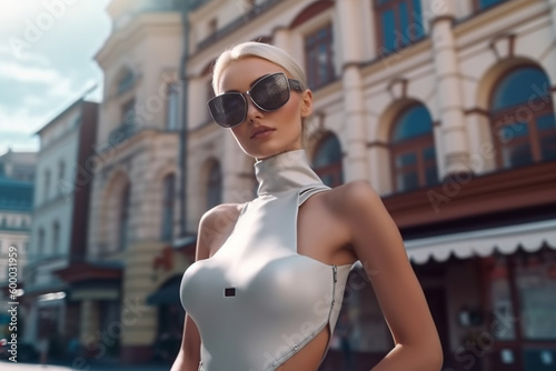 woman with robot body parts...