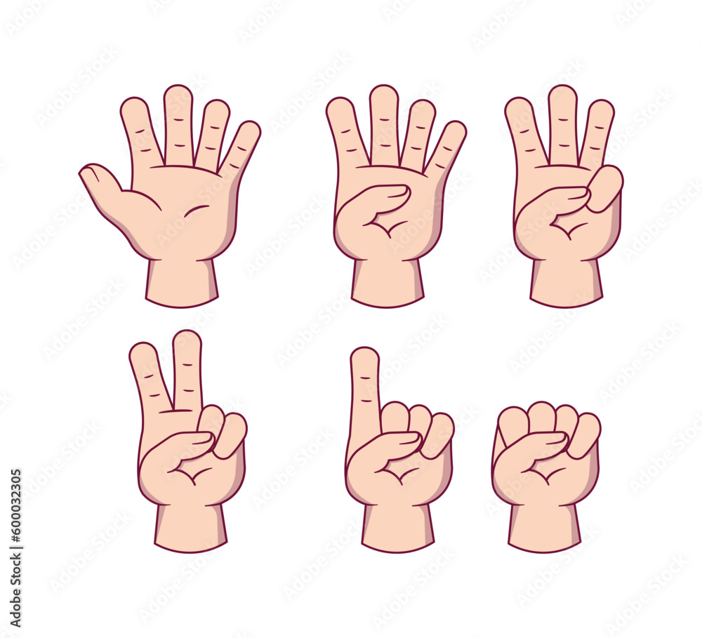 illustration finger gesture counting illustration finger gesture counting
