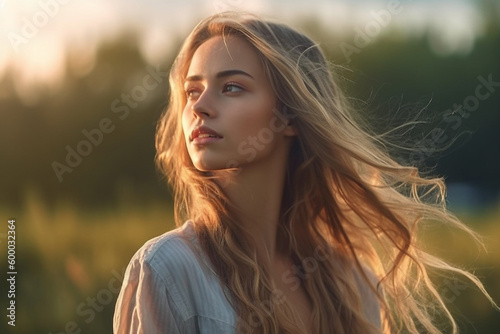 young adult woman outdoors ...
