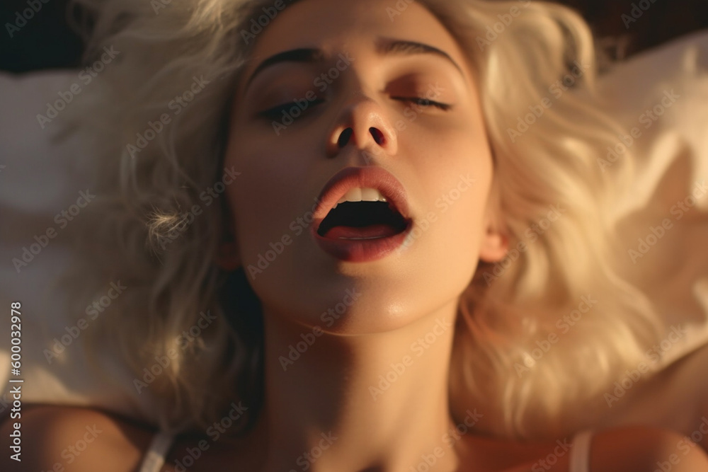 © wetzkaz - young adult caucasian blonde pretty beauty woman, mouth open, expectant or seductive. Generative AI © wetzkaz - young adult caucasian blonde pretty beauty woman, mouth open, expectant or seductive. Generative AI