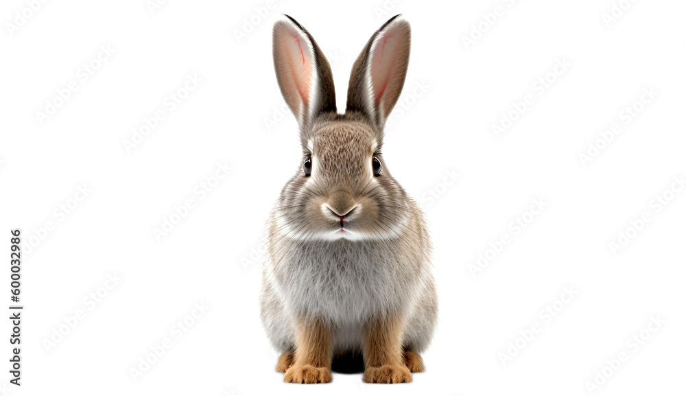 Rabbit isolated on transparent background cutout image