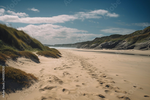 Sandy beaches  clouds  island  sunny  generative AI