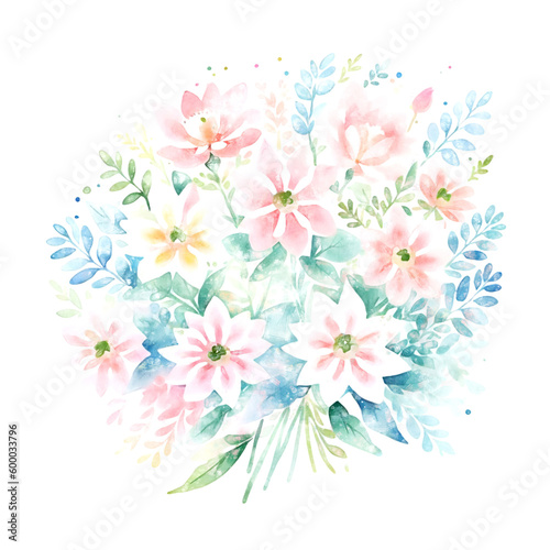 Elegant and beautiful watercolor floral illustration