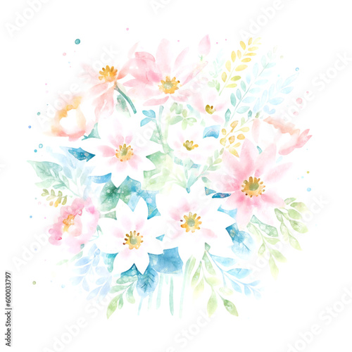 Elegant and beautiful watercolor floral illustration © yang