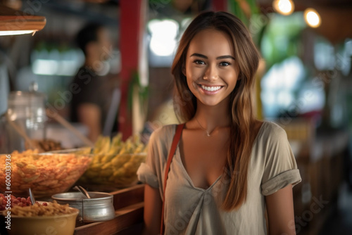 young adult woman at local ...