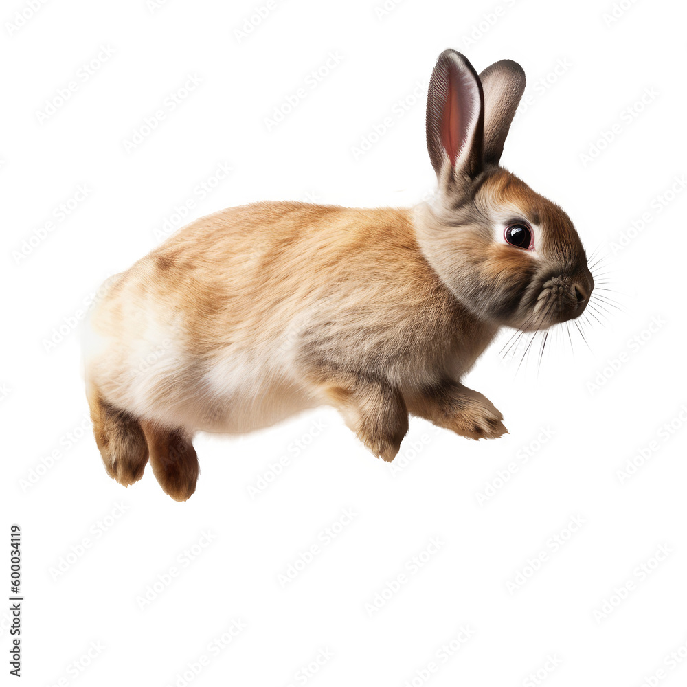 Obraz premium rabbit jumping isolated on white
