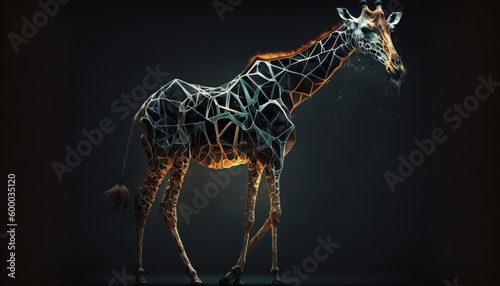 Giraffe animal abstract wallpaper. Contrast background in vivid colors generative ai